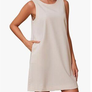 Women Casual Sleeveless Open Back Mini Shift Dress